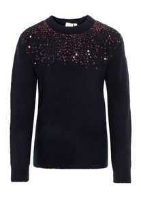 name it, M&auml;dchen Pullover, Anthrazit / Blutrot