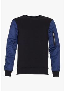 PLUS EIGHTEEN, Herren Sweatshirt, Blau / Schwarz