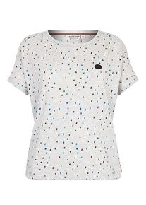 Naketano, Damen Shirt 'Diese Grammatik Was', Blau / Graumeliert / Schwarz / Wei&szlig;