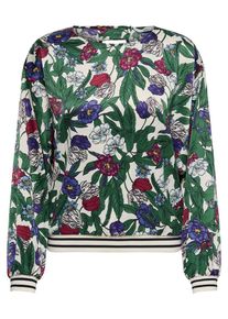 Only, Damen Blusenshirt, Blau / Grasgr&uuml;n / Dunkelrot / Naturwei&szlig;