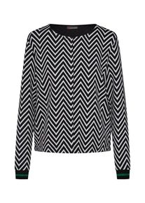 Street One, Damen Strickjacke 'QR Minne', Schwarz / Wei&szlig;