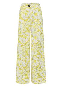 Selected Femme, Damen Hose, Gelb / Wei&szlig;