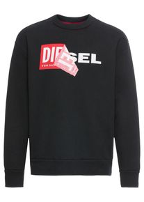 Diesel, Herren Sweatshirt 'S-SAMY', Rot / Schwarz / Wei&szlig;