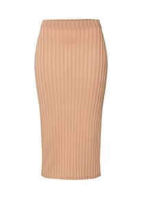 boohoo, Damen Rock 'Rib Midi Skirt', Nude / Apricot