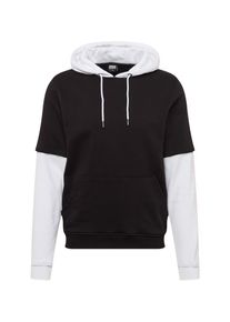 Urban Classics, Herren Sweatshirts 'Double Layer Hoody', Schwarz / Wei&szlig;