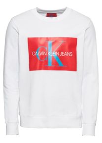 Calvin Klein Jeans, Herren Sweatshirt 'MONOGRAM BOX', Rot / Wei&szlig;