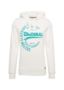 Tom Tailor Denim, Herren Sweatshirt 'hoody w. chestprint Sweatshirt 1/1', Jade / Naturwei&szlig;
