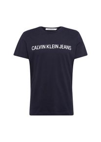 Calvin Klein Jeans, Herren T-Shirt, Nachtblau / Wei&szlig;