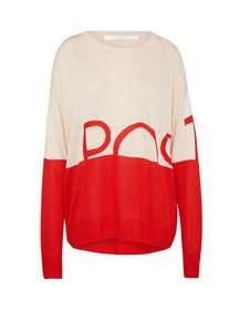 POSTYR, Damen Pullover 'POSCOSMOS KNIT', Nude / Rot