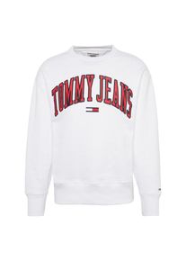 Tommy Jeans, Herren Sweatshirt 'TJM CLEAN COLLEGIATE CREW', Rot / Wei&szlig;