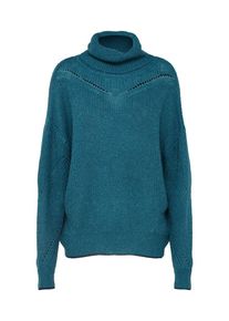 Saint Tropez, Damen Strickpullover 'RIB KNIT W. POINTELLE', Petrol