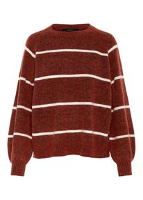 V&eacute;ro Moda VERO MODA, Damen Pullover, Rostrot / Wei&szlig;