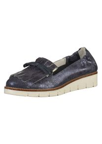 SPM, Damen Slipper, Navy / Braun / Wei&szlig;