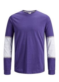 Jack & Jones JACK & JONES, Herren T-Shirt, Lila / Wei&szlig;