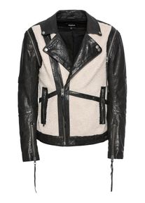 tigha, Herren Lederjacke 'Alster', Beige / Schwarz