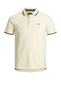 Jack & Jones JACK & JONES, Herren Poloshirt, Creme / Dunkelgr&uuml;n / Rot