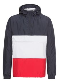 Urban Classics, Herren Jacke 'Color Block Pullover Jacket', Navy / Rot / Wei&szlig;
