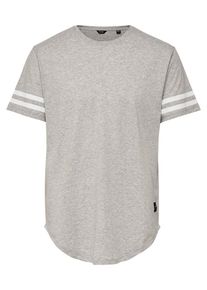 Only & Sons Only & Sons, Herren T-Shirt, Graumeliert / Wei&szlig;