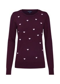 Dorothy Perkins, Damen Pullover 'WS BURG EMBR HEART', Weinrot