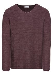 Nowadays, Herren Pullover 'mouline honeycomb sweater', Bordeaux