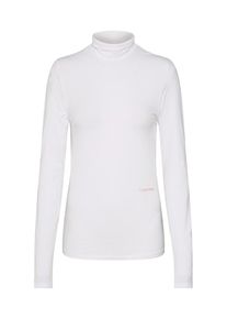 Calvin Klein, Damen Pullover 'PIMA COTTON ROLL-NK TOP LS', Wei&szlig;