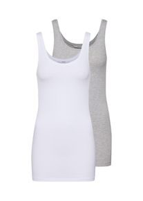 Only, Damen Top, Hellgrau / Wei&szlig;