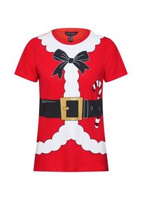 New Look, Damen Shirt 'XMAS SANTA DRESS UP TEE', Rot / Schwarz / Wei&szlig;