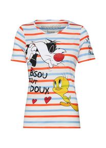 FROG BOX Frogbox, Damen Shirt 'Shirt Tweety and Sylvester', Beige / Royalblau / Rot / Wei&szlig;