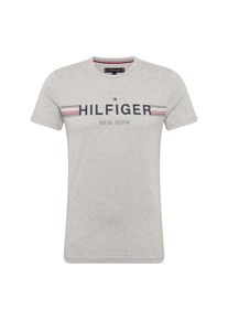 Tommy Hilfiger, Herren Shirt, Nachtblau / Graumeliert / Feuerrot / Wei&szlig;