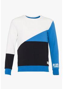 PLUS EIGHTEEN, Herren Sweatshirt, Blau / Schwarz / Offwhite