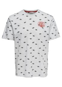 Only & Sons Only & Sons, Herren T-Shirt, Wei&szlig;meliert