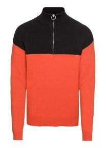 Review, Herren Pullover 'TROYER BLOCKED', Orange / Schwarz