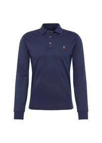 Polo Ralph Lauren, Herren Poloshirt 'LSKCSLM12-LONG SLEEVE-KNIT', Blaumeliert
