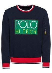 Polo Ralph Lauren, Herren Sweatshirt 'DOUBLE KNIT TECH-LSL-KNT', Dunkelblau / Gr&uuml;n / Rot