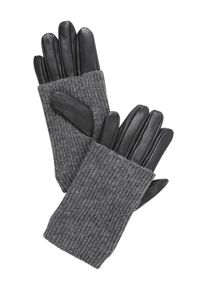 Pieces, Damen Handschuhe 'PATTY', Dunkelgrau / Schwarz
