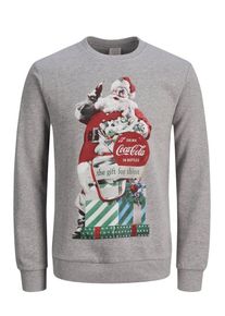 Jack & Jones JACK & JONES, Herren Sweatshirt, Graumeliert / Gr&uuml;n / Pastellrot / Wei&szlig;