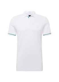 BOSS, Herren Poloshirt 'Printcat', T&uuml;rkis / Wei&szlig;