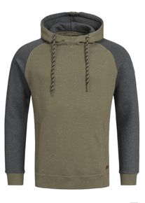 INDICODE JEANS, Herren Sweatshirt 'Ilyes', Anthrazit / Khaki / Wei&szlig;