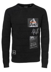 Only & Sons Only & Sons, Herren Strickpullover, Grau / Rot / Schwarz