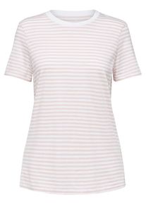 Selected Femme, Damen T-Shirt 'My Perfect Tee', Rosa / Wei&szlig;