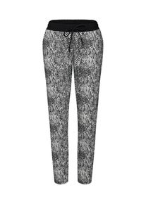Eksept, Damen Stoffhose, Dunkelgrau / Wei&szlig;