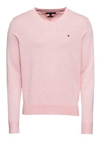 Tommy Hilfiger, Herren Pullover 'COTTON SILK V NECK', Rosa