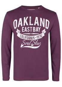 Soulstar, Herren Longsleeve, Dunkellila / Wei&szlig;