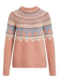 Vila, Damen Strickpullover, Hellblau / Rosa / Wei&szlig;