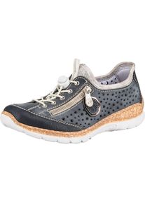 Rieker, Damen Halbschuhe, Dunkelblau / Grau