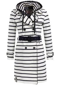 Khujo, Damen Mantel 'HALINA PRINT WITH INNER JACKET', Navy / Wei&szlig;