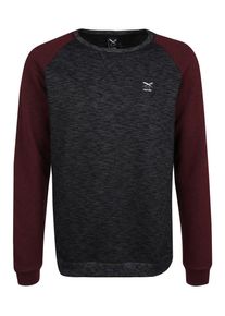 Iriedaily, Herren Sweatshirt mit Raglan-&Auml;rmeln, Anthrazit / Rot
