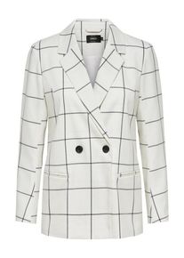 Only, Damen Karierter Blazer, Wei&szlig;