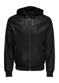 Only & Sons Only & Sons, Herren Kunstlederjacke, Schwarz