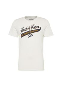 Jack & Jones JACK & JONES, Herren T-Shirt 'JJELOGO TEE SS CREW NECK TWO', Nude / Dunkelgelb / Anthrazit / Wei&szlig;